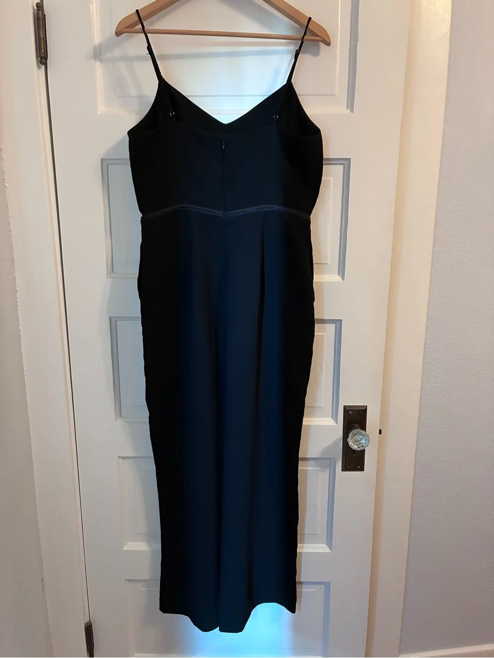 Maeve Anthropologie Magdalena Jumpsuit Classic Black Spaghetti-Strap Size 10